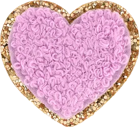 Grape Mini Glitter Varsity Heart Patch