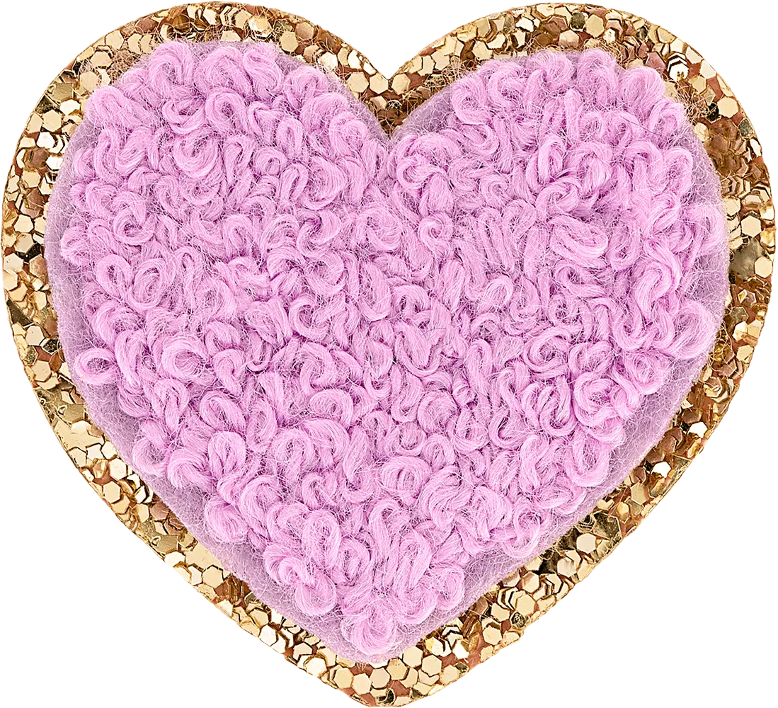 Grape Mini Glitter Varsity Heart Patch