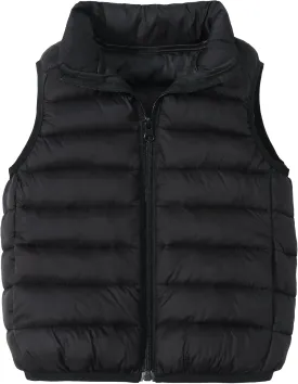 Happy Cherry Kids Puffer Down Vest for Boys Girls Winter Warm Sleeveless Padded Jacket Stand Collar Quilted Waistcoat
