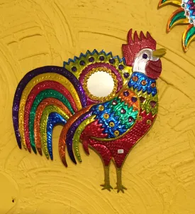 Hojalata Tin Art Rooster Mirror