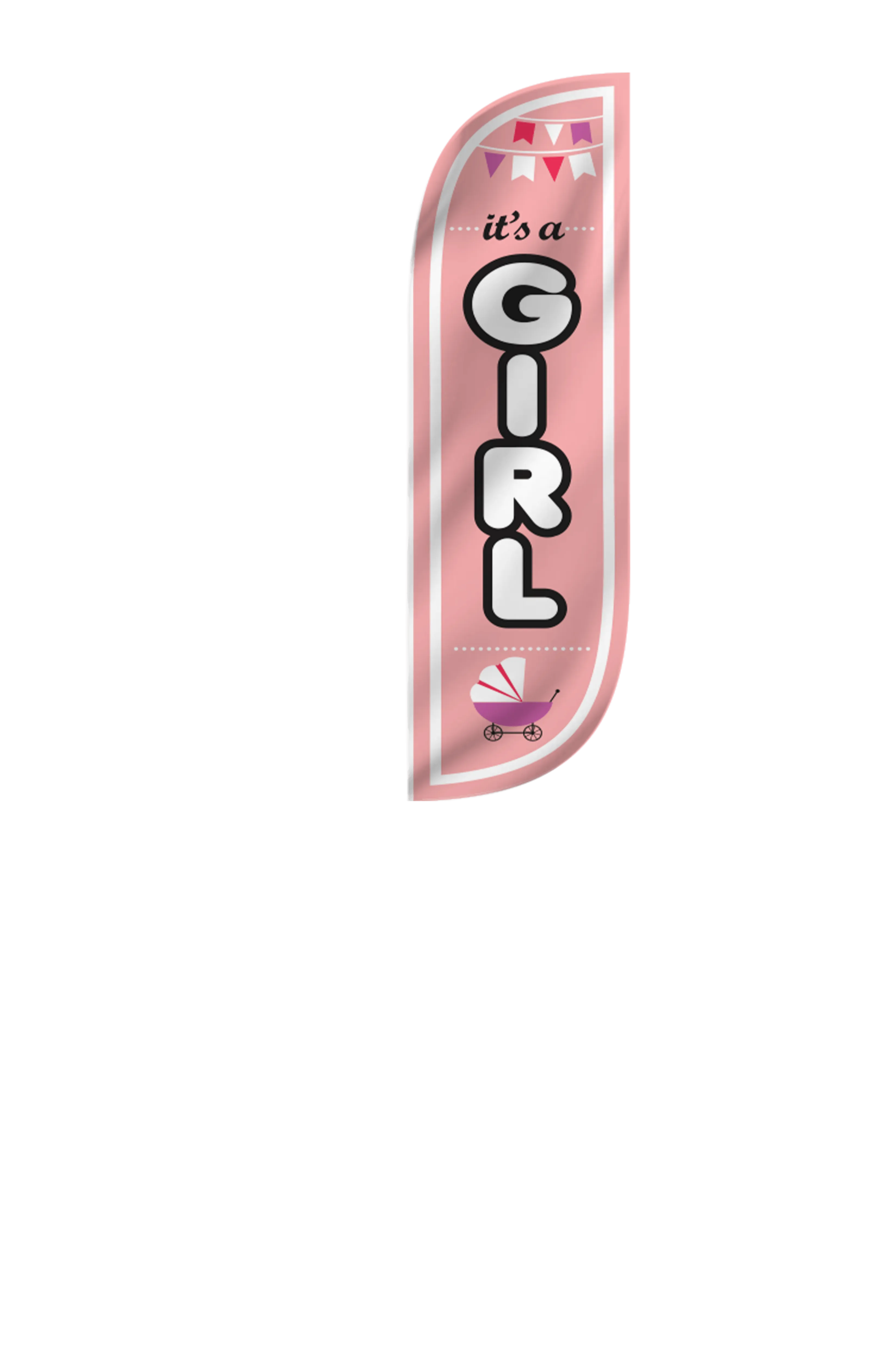 It's A Girl Feather Flag - 5ft