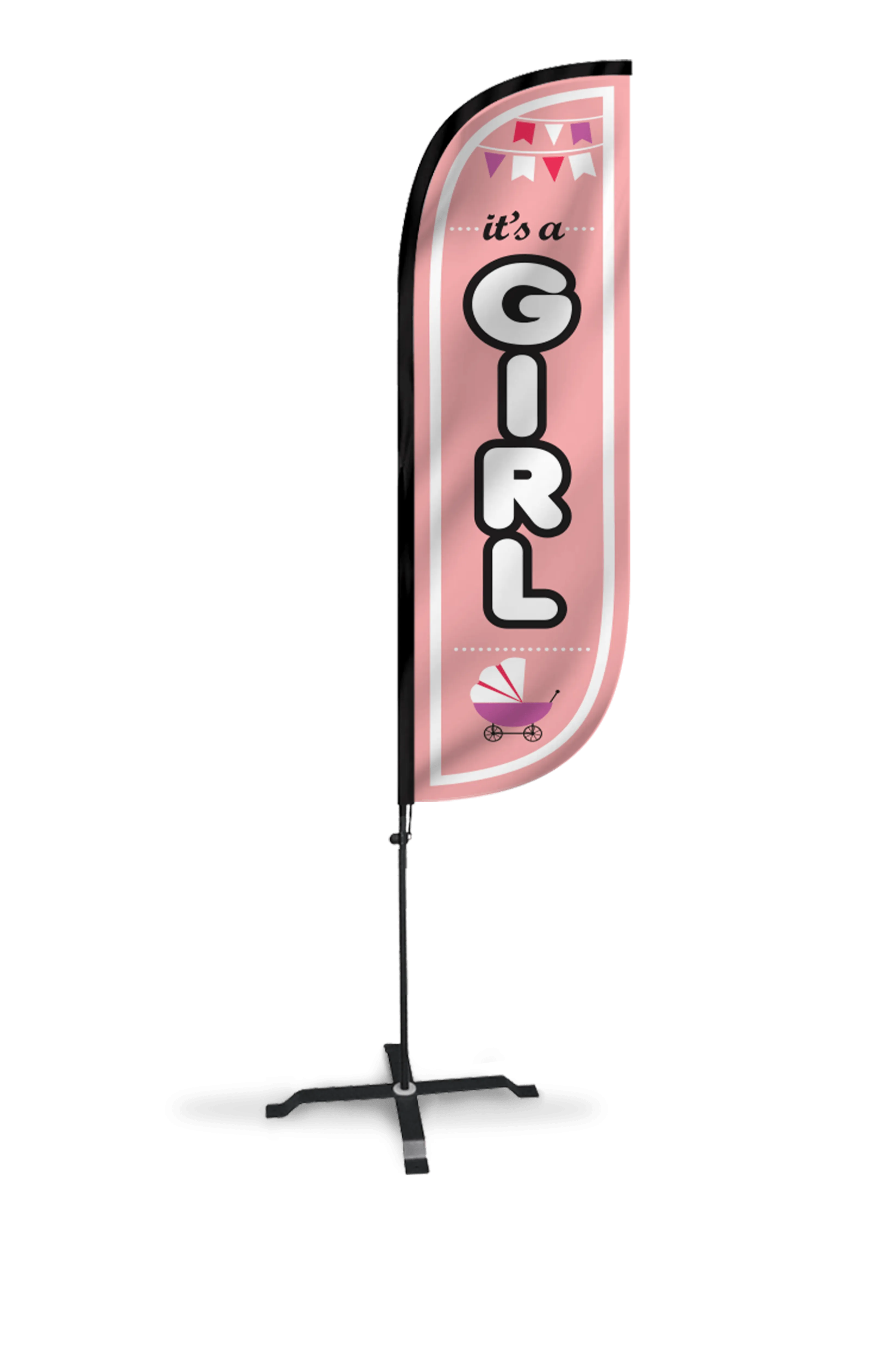 It's A Girl Feather Flag - 5ft