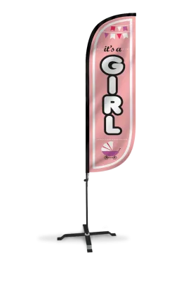 It's A Girl Feather Flag - 5ft