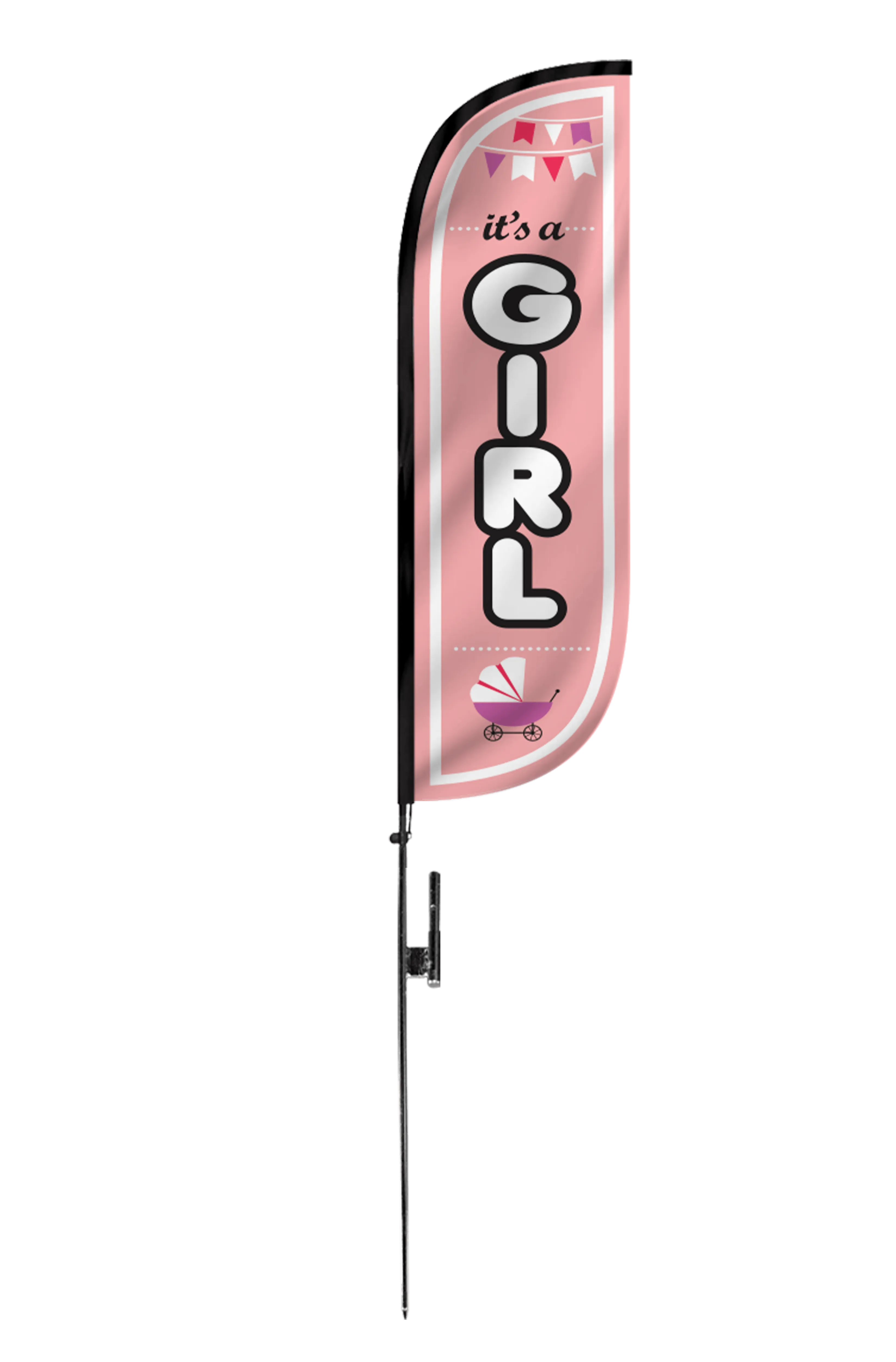 It's A Girl Feather Flag - 5ft