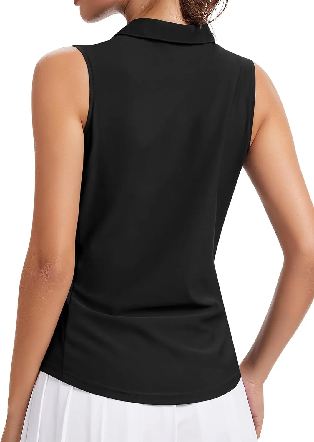 JoyGirl Women Golf Shirt Sleeveless Polo Shirts for Women Zip Up Collared Tennis Shirts Lightweight Athletic Tank Top