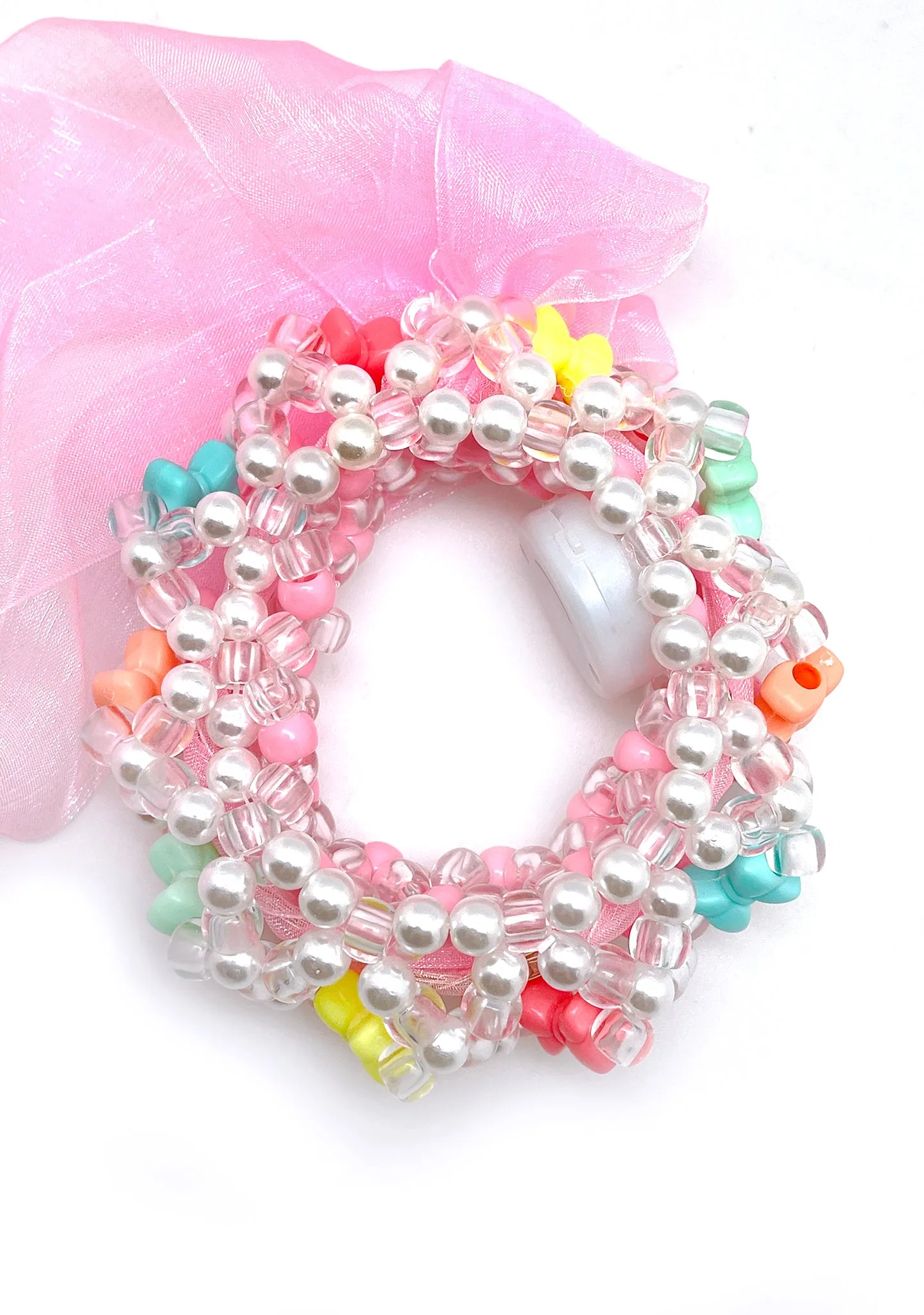 Kawaii Bubblegum Light Up Ribbon Rave Kandi Bracelet