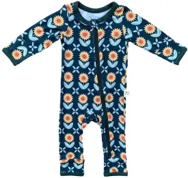 Kozi & Co Sunflowers Coverall with Zipper