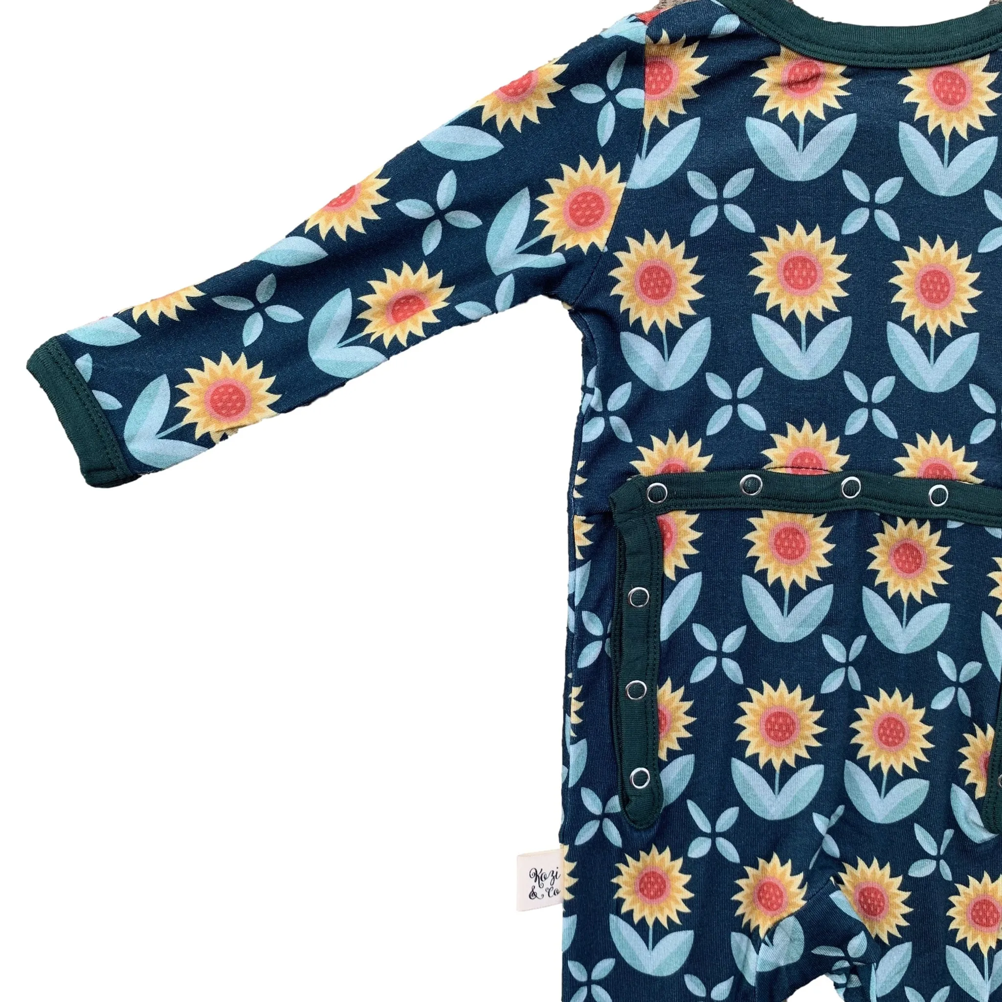 Kozi & Co Sunflowers Coverall with Zipper