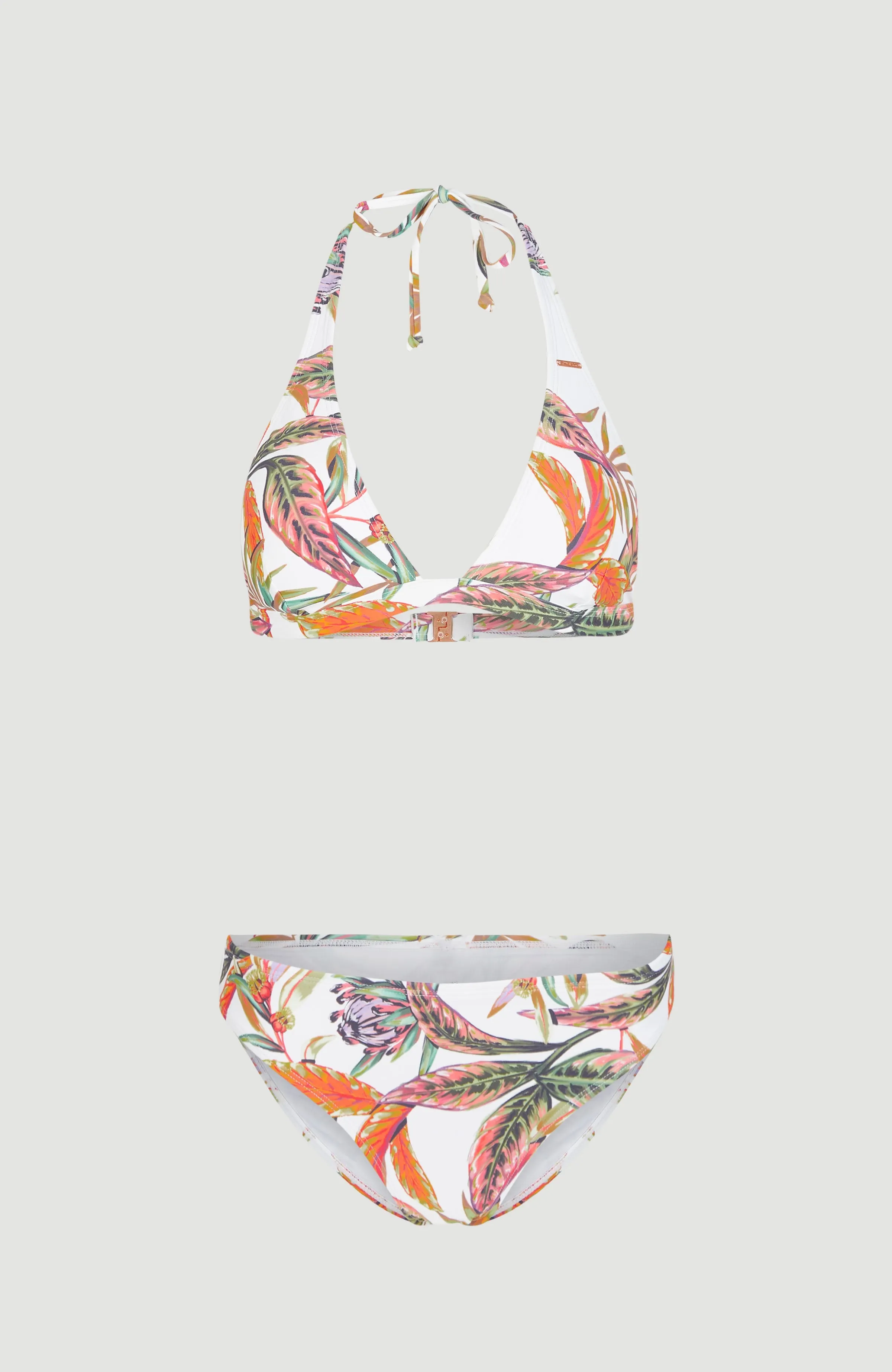 Marga - Rita Halter Bikini Set | White Tropical Flower