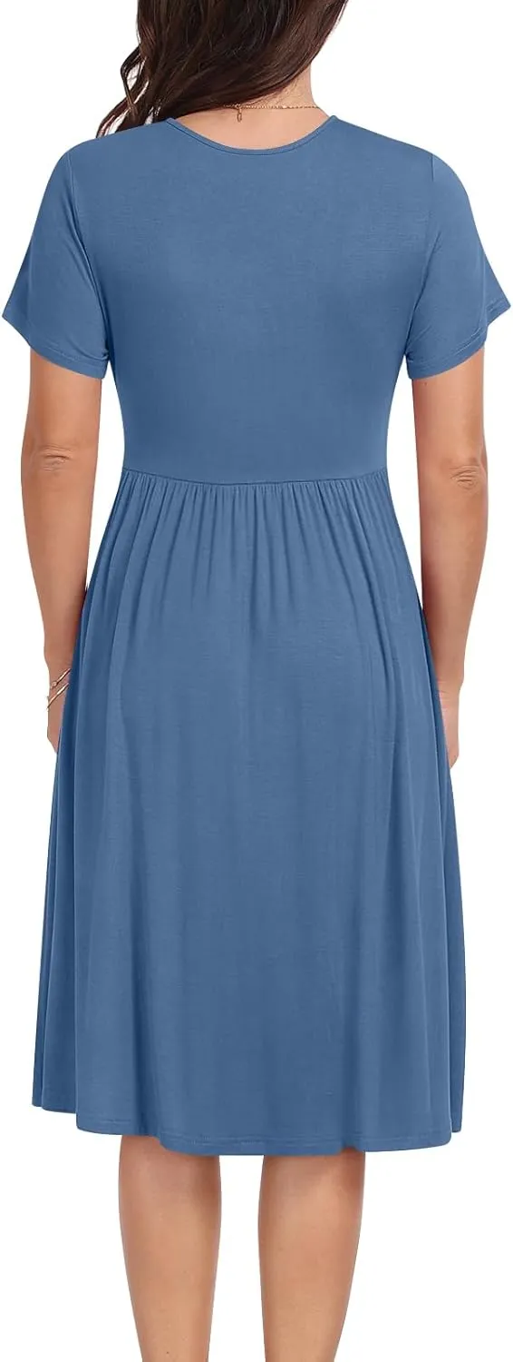 Maternity Casual Short Sleeve Party Dress Summer Wrap V Neck Baby Shower Photoshoot Pregnancy Nursing Dresses