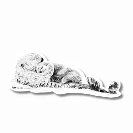 Mother Otter with baby Magnet