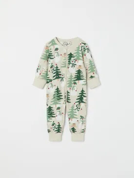 Nordic Forest Baby Sleepsuit