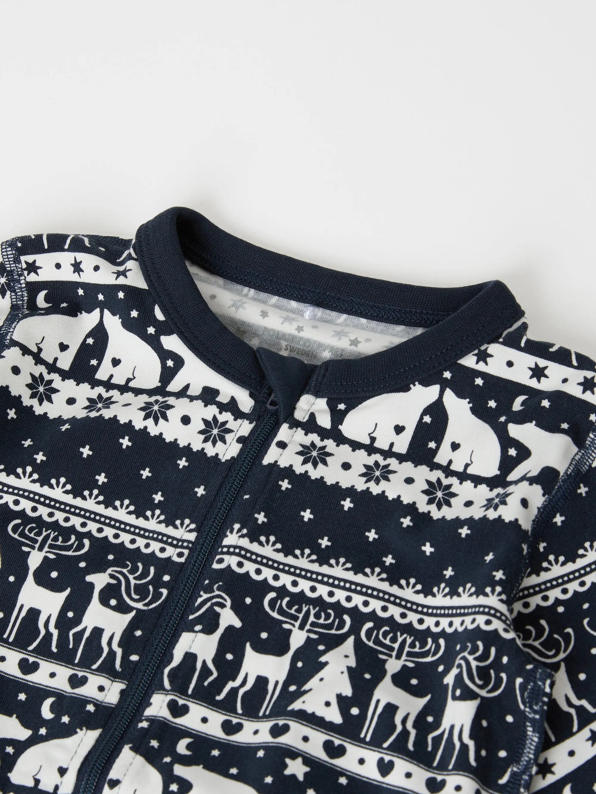 Nordic Reindeer Baby Sleepsuit