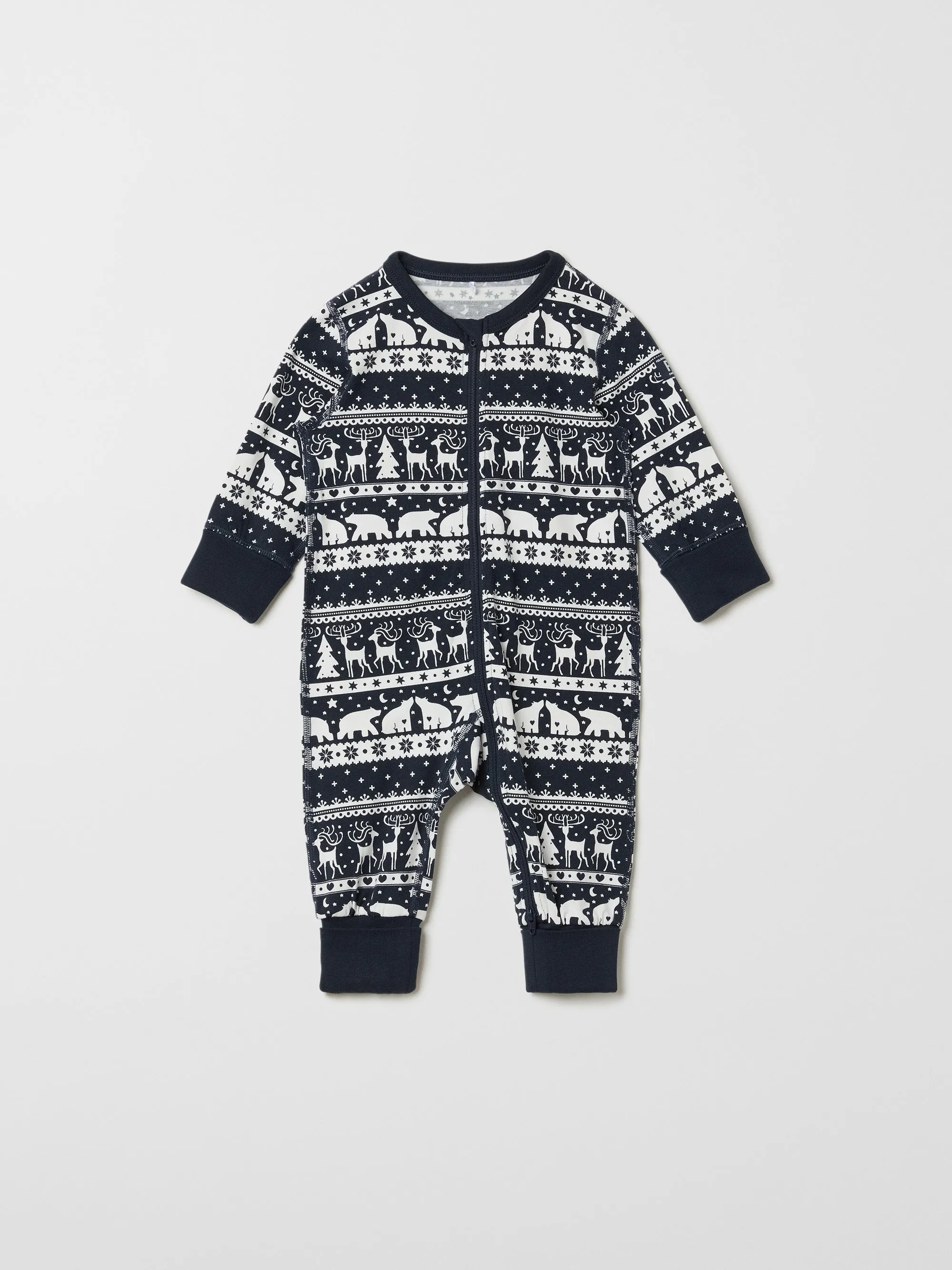 Nordic Reindeer Baby Sleepsuit