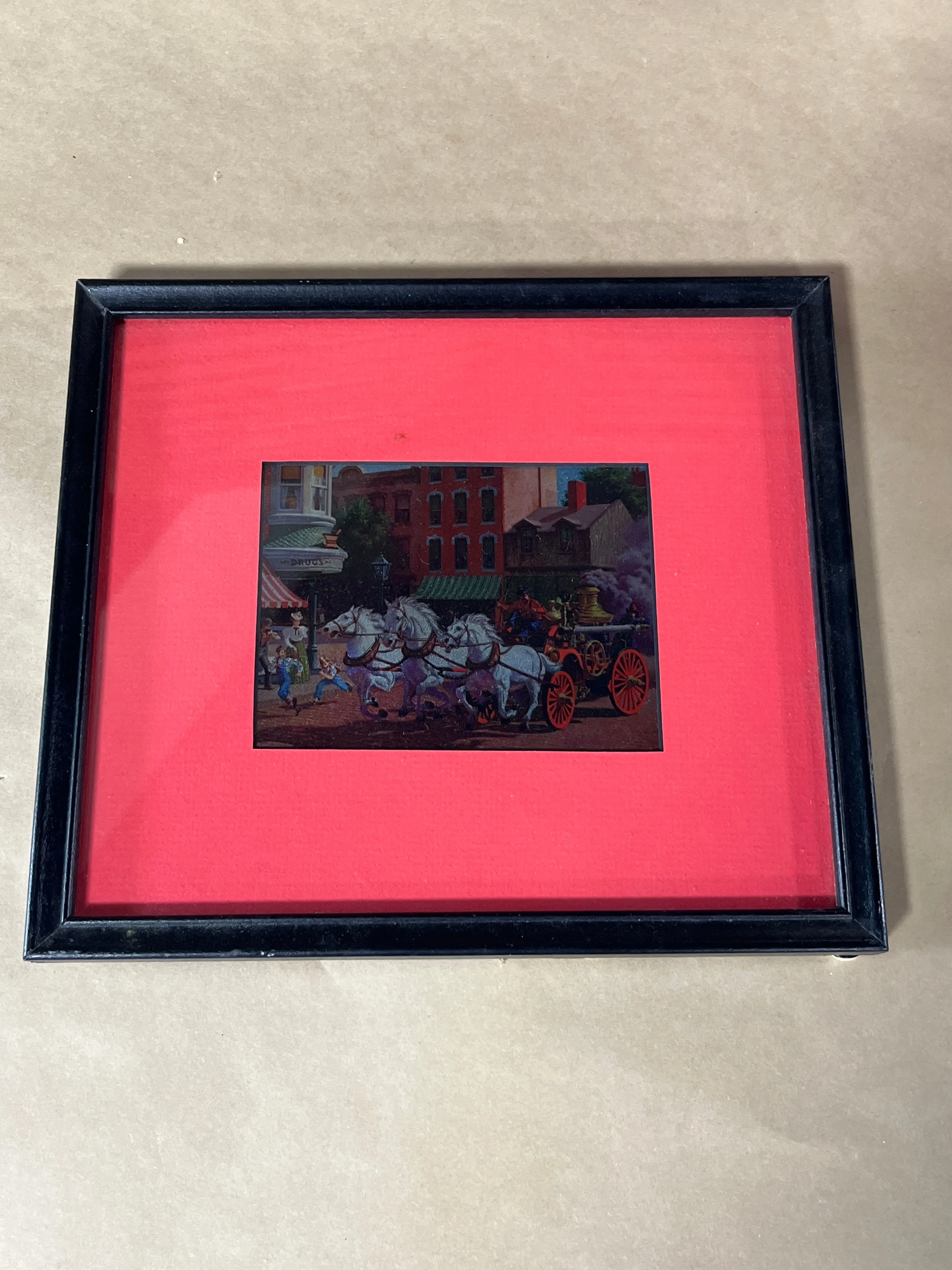 Paul Detlefsen 4 Piece Art, with Red Mat and Black Frame