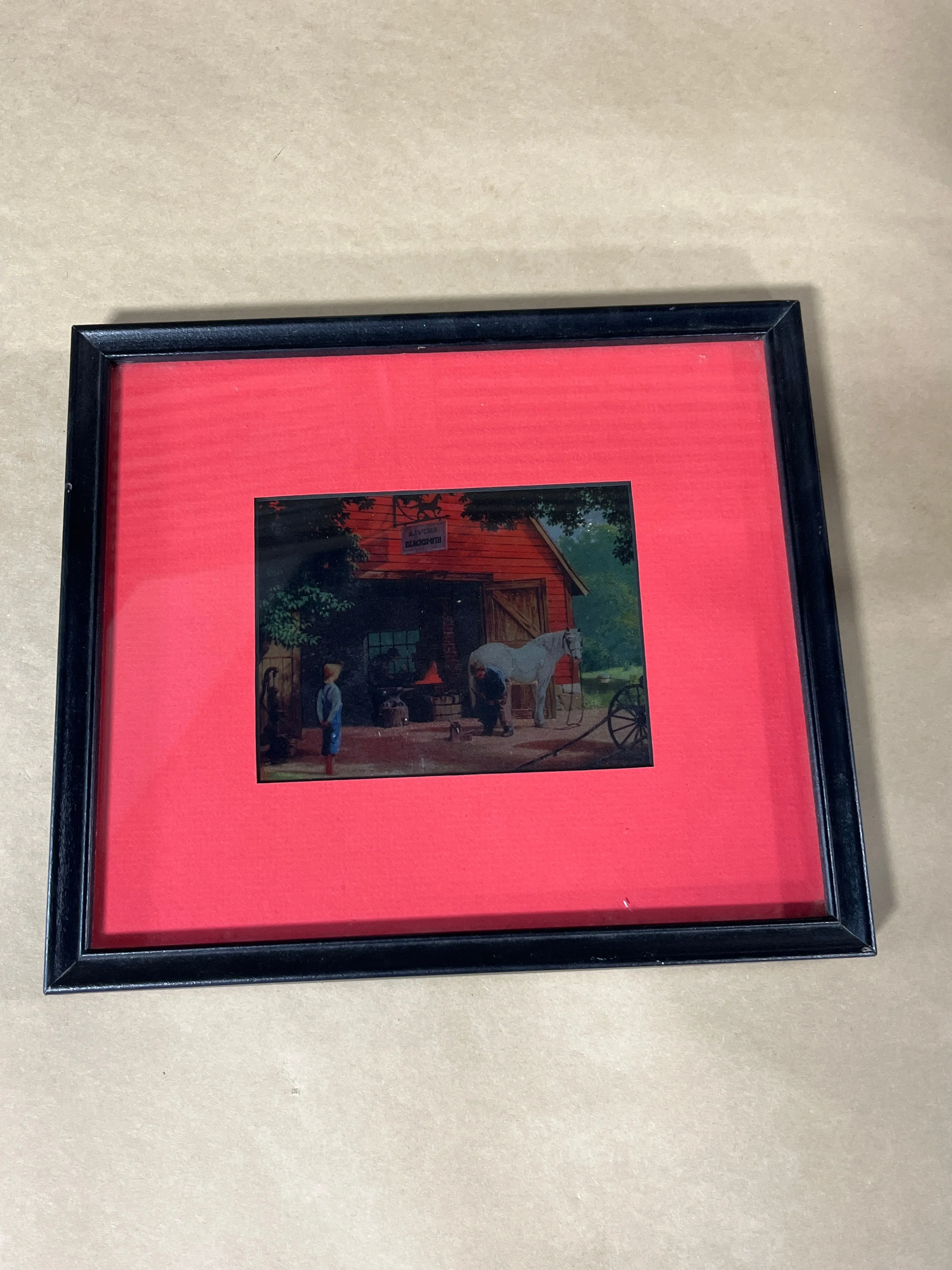 Paul Detlefsen 4 Piece Art, with Red Mat and Black Frame