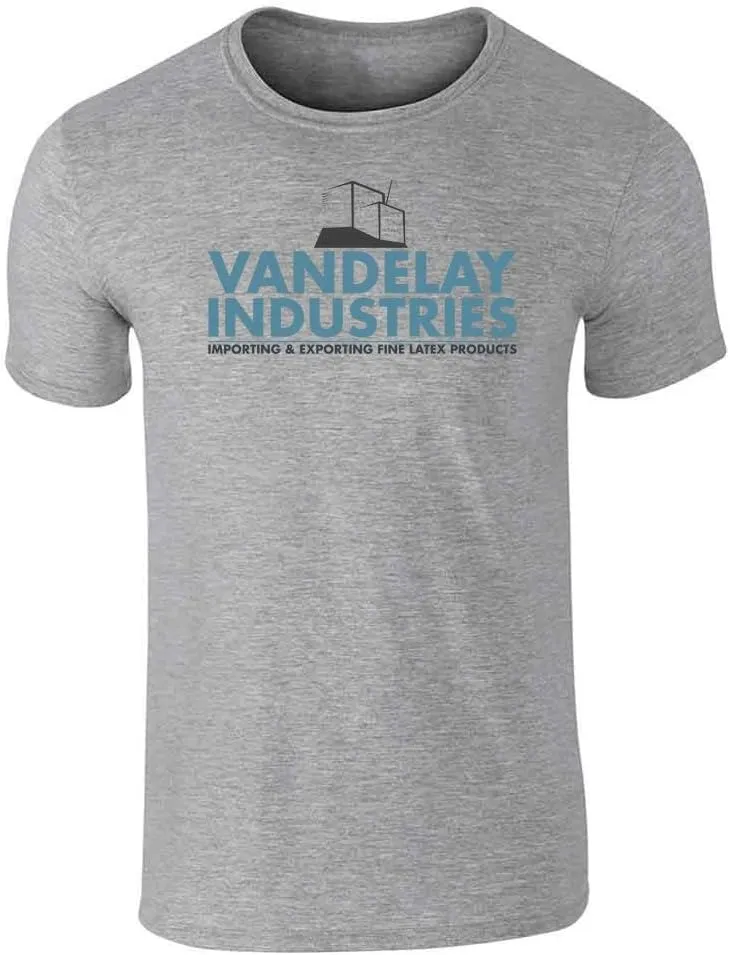 Pop Threads Vandelay Industries Company Logo Retro 90s Graphic Tee T-Shirt for Men