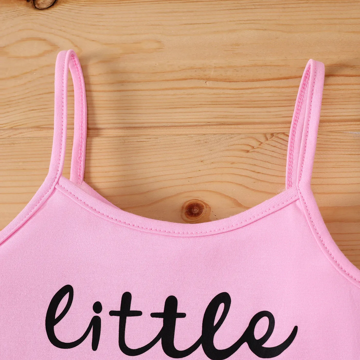 PP-2pcs Baby Girl Letter Print Camisole And Dinosaur Print Shorts Set PP25