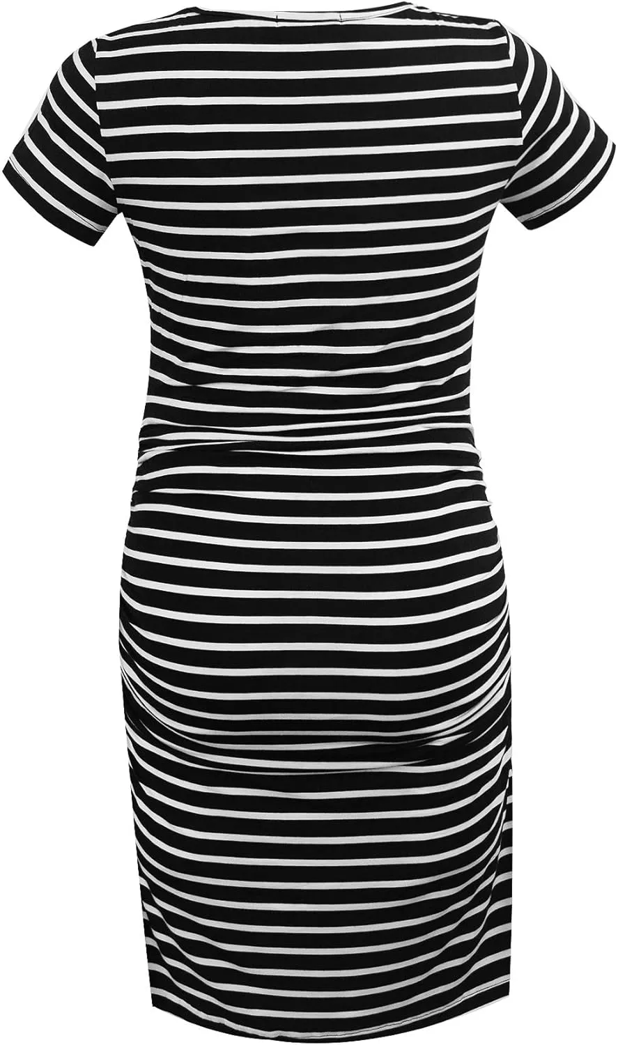 Smallshow Women's Short Sleeve Maternity Dress Ruched Pregnancy Clothes