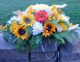 Sunflower Cemetery flowers, Grave site spray