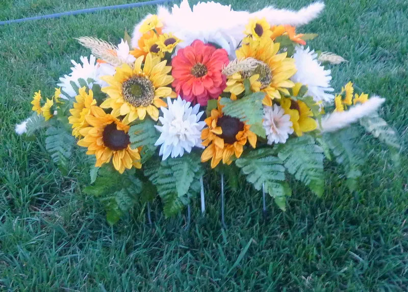 Sunflower Cemetery flowers, Grave site spray