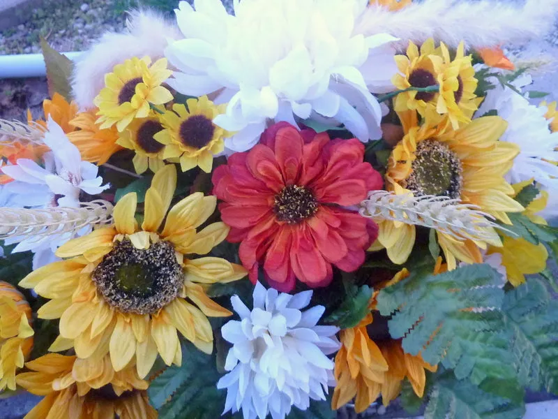 Sunflower Cemetery flowers, Grave site spray