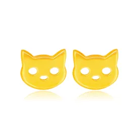 TAKA Jewellery 916 Gold Earrings Cat