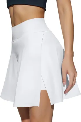 Tennis Skirts for Women a Line High Waisted Side Slit Athletic Golf Skorts with Pockets Dressy Casual Mini Skirt