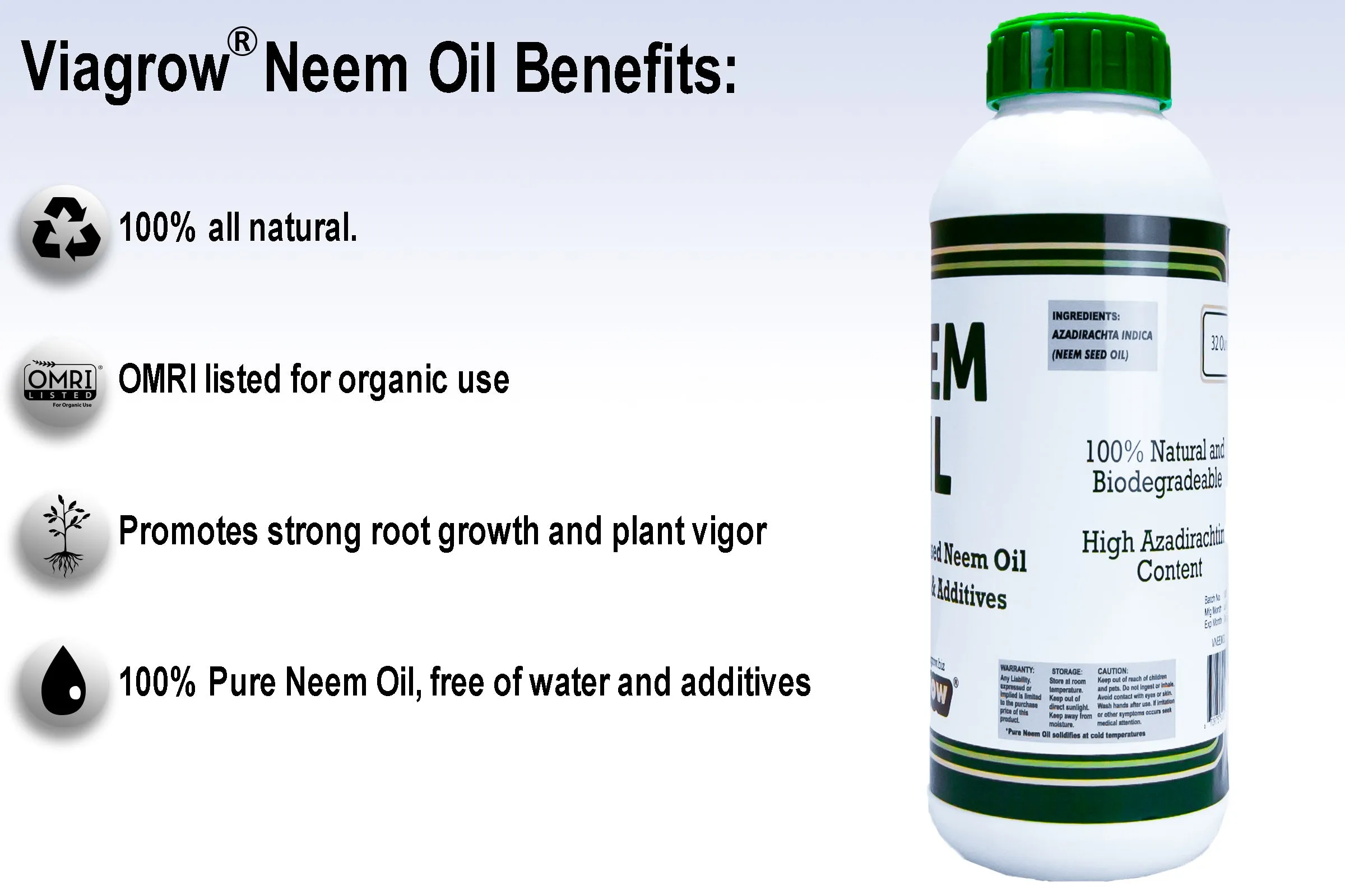 Viagrow 32oz Cold Pressed Neem Oil Seed Extract (Case of 15)