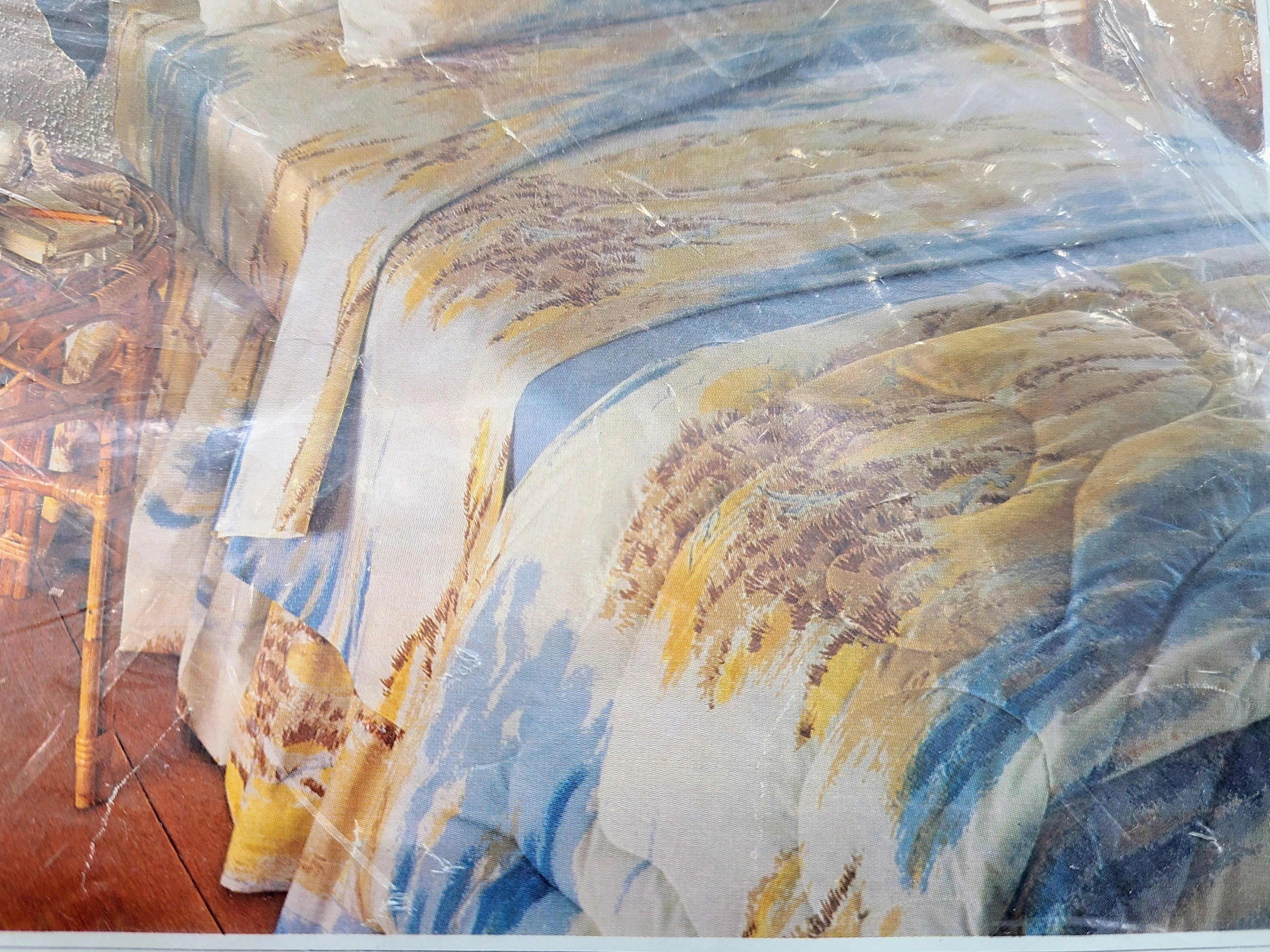 Vintage Bed Sheet - Queen - Fitted - Ebb Tide - Pacific - BDQFF295