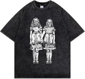 Women Goth T Shirt Y2K Harajuku Graphic Tops Cotton Anime Clothes