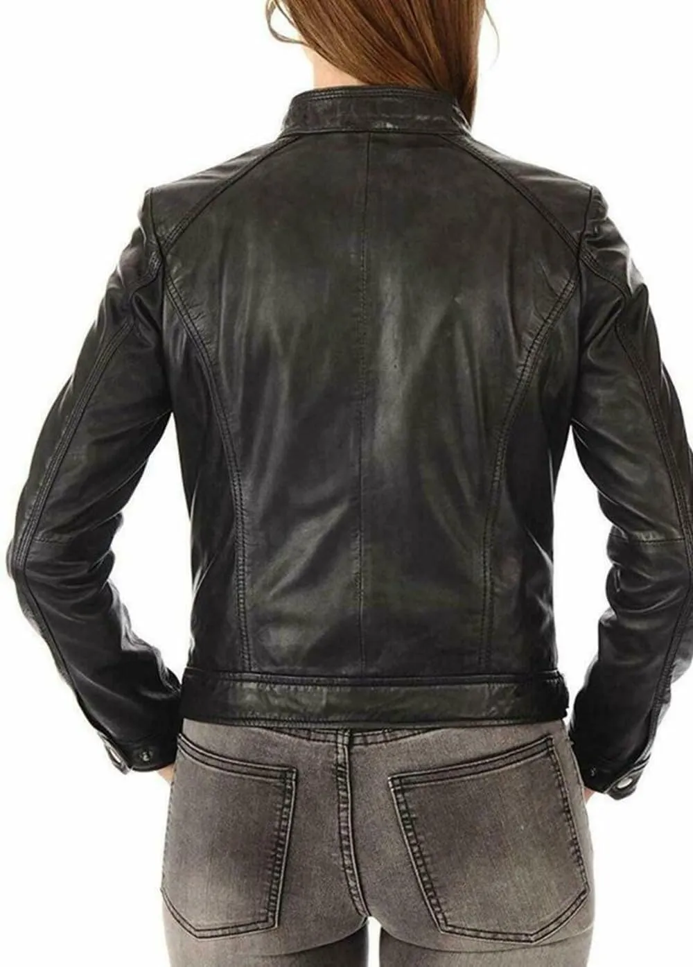 Women's Lambskin Leather Bomber Biker Jacket - Winter Wear - Extremely Soft & Smooth