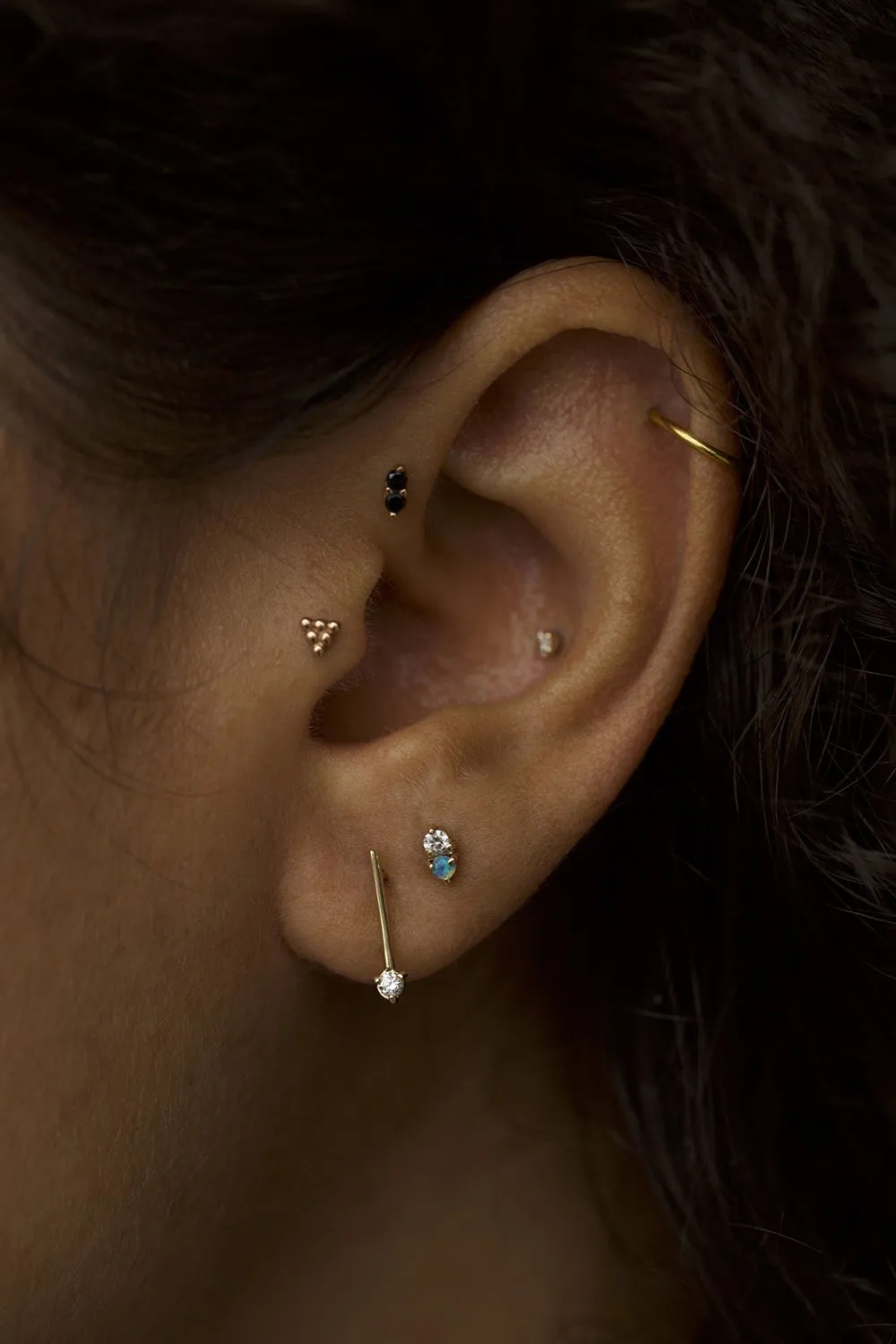 WWAKE Diamond One Step Earrings
